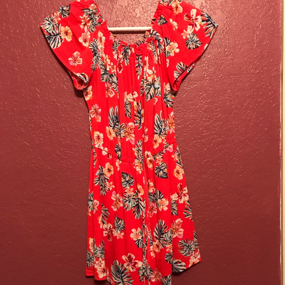 Red Floral Romper